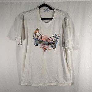 Vintage Fuddruckers Shirt Unisex XL White Short Sleeve Crew Neck Lee Brand